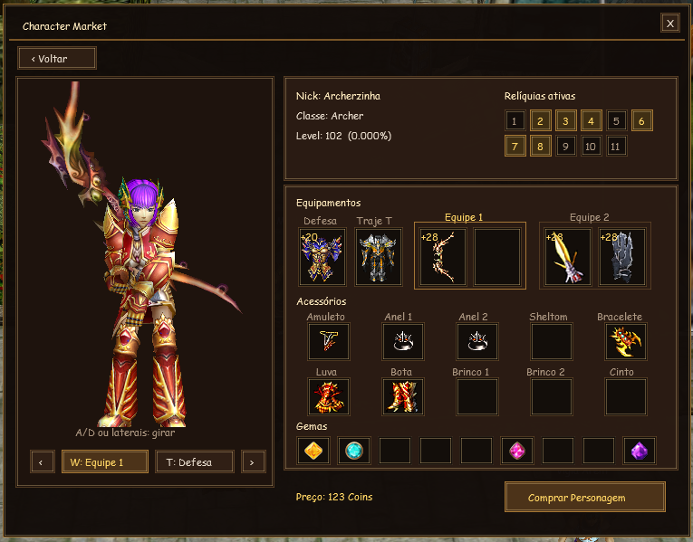 Marketplace de Personagens