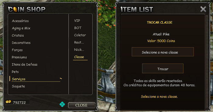 Troca de Classe